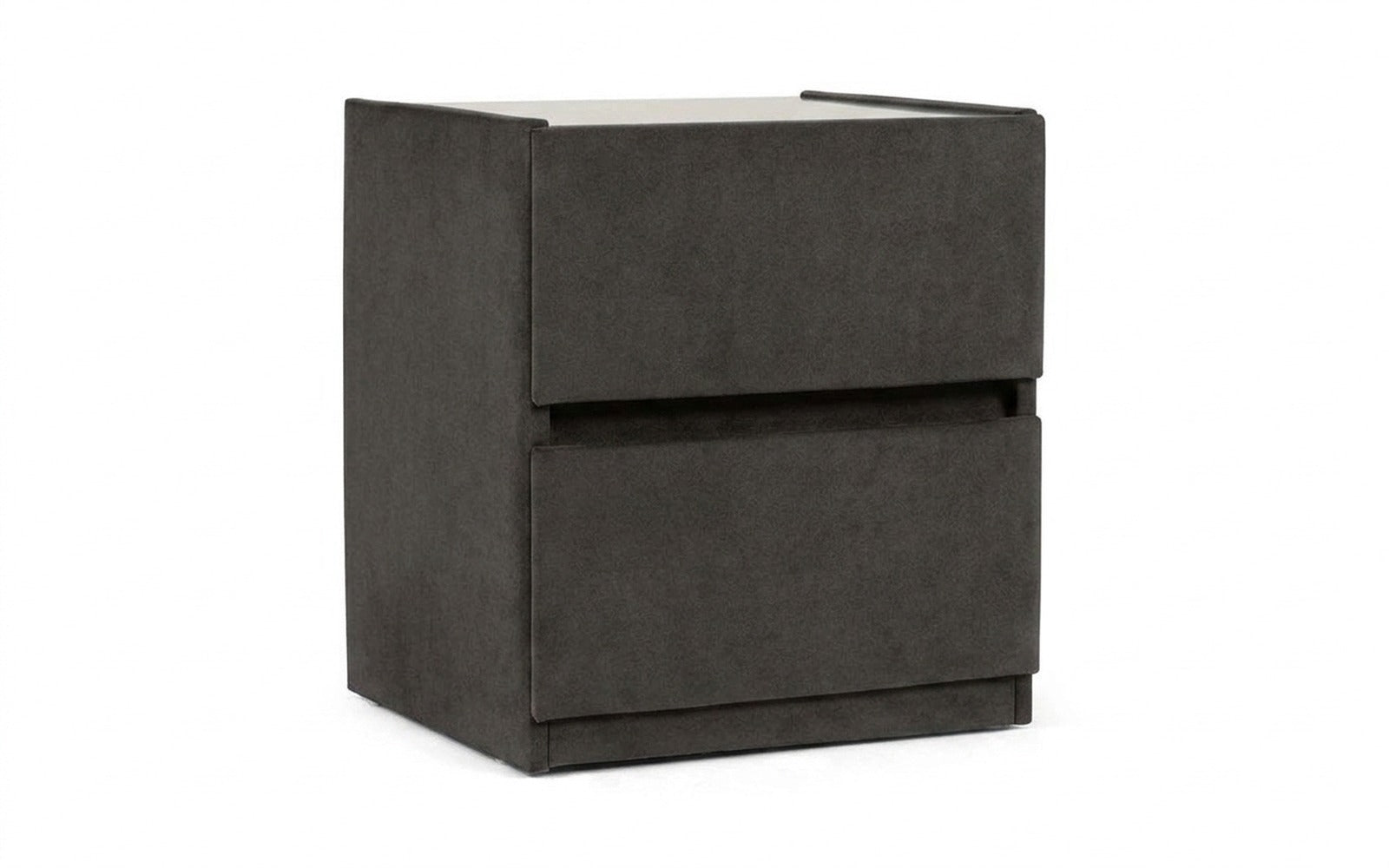 Oscar nightstand in Galaktika Grey fabric, product photo on white background