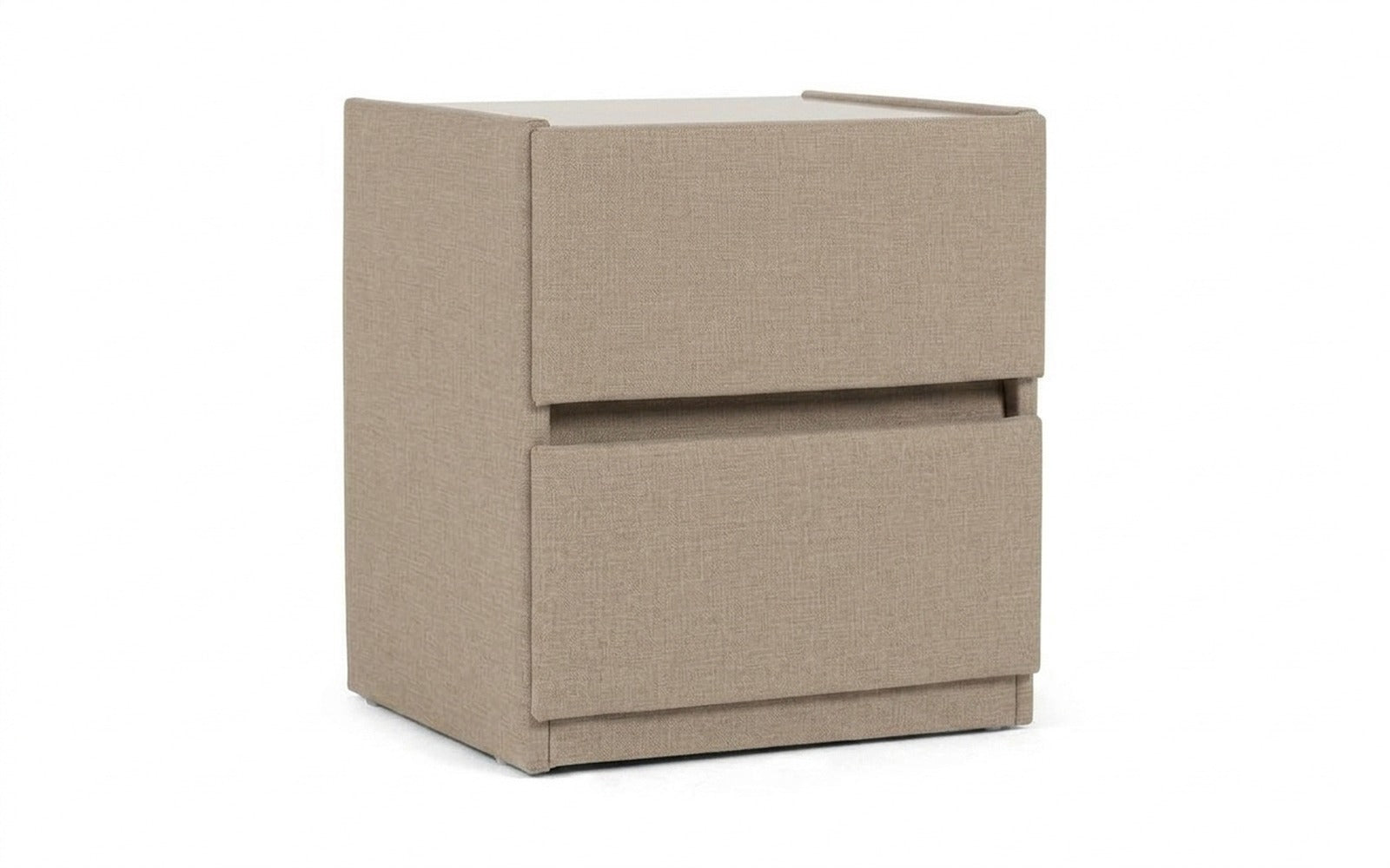 Oscar nightstand in Lidot Beige fabric, product photo on white background