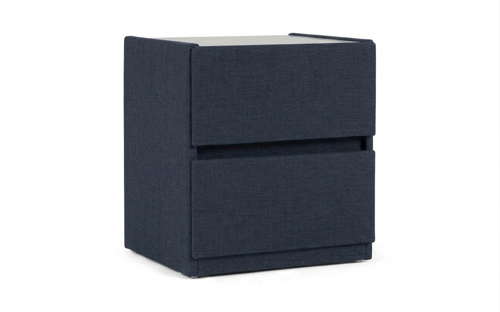 Oscar nightstand in Lidot Blue fabric, product photo on white background