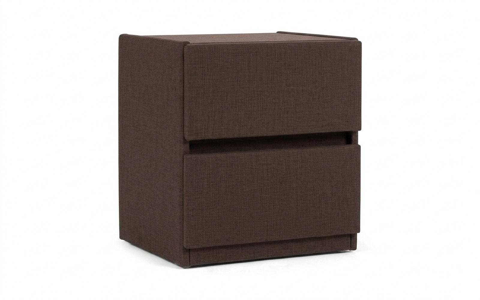 Oscar nightstand in Lidot Brown fabric, product photo on white background