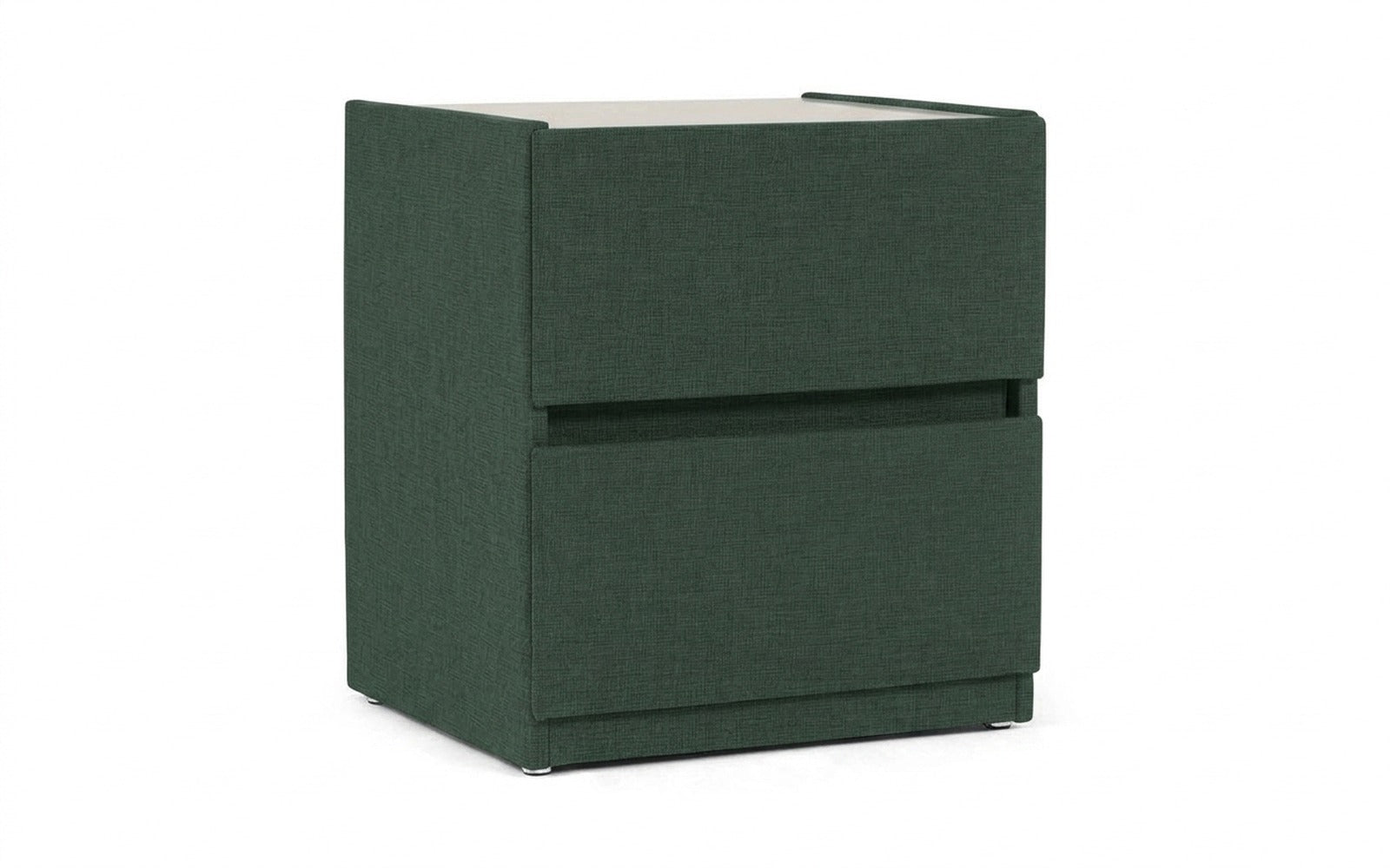 Oscar nightstand in Lidot Green fabric, product photo on white background