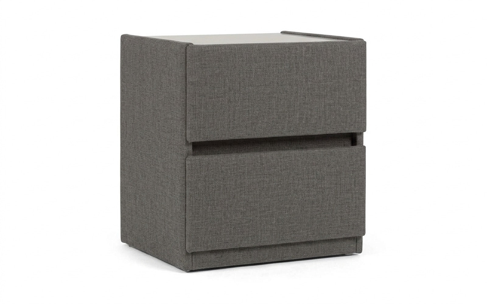 Oscar nightstand in Lidot Grey fabric, product photo on white background