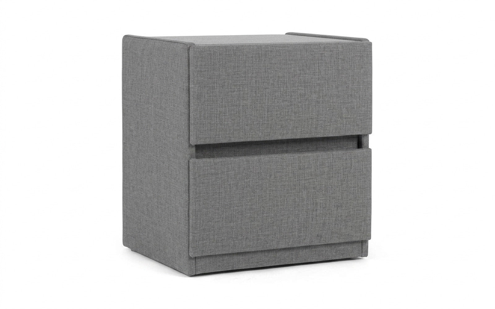 Oscar nightstand in Lidot Silver fabric, product photo on white background