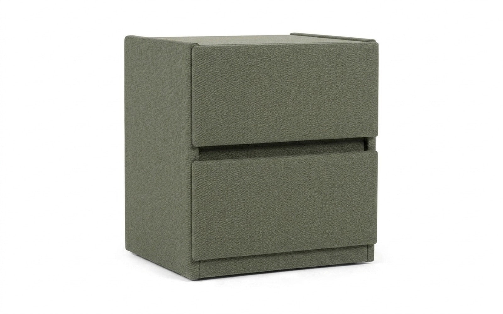 Oscar nightstand in Rokky Grass fabric, product photo on white background