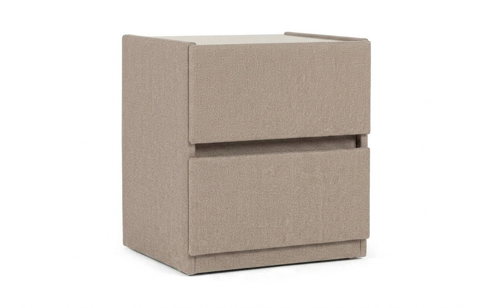 Oscar nightstand in Rokky Sand fabric, product photo on white background