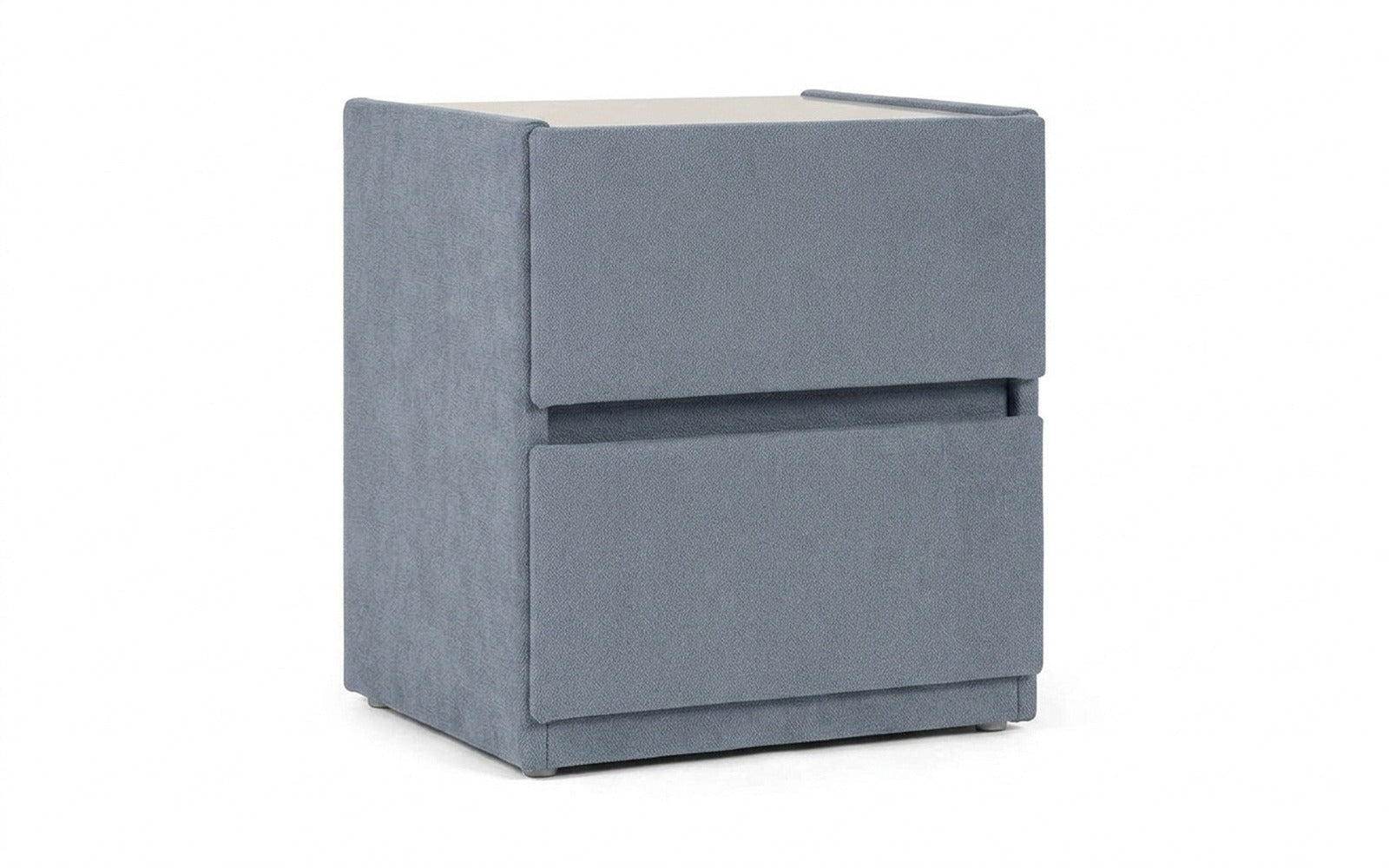 Oscar nightstand in Rokky Sea fabric, product photo on white background