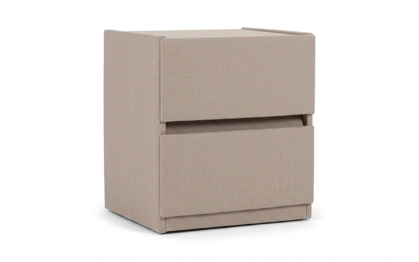 Oscar nightstand in Rokky Snow fabric, product photo on white background