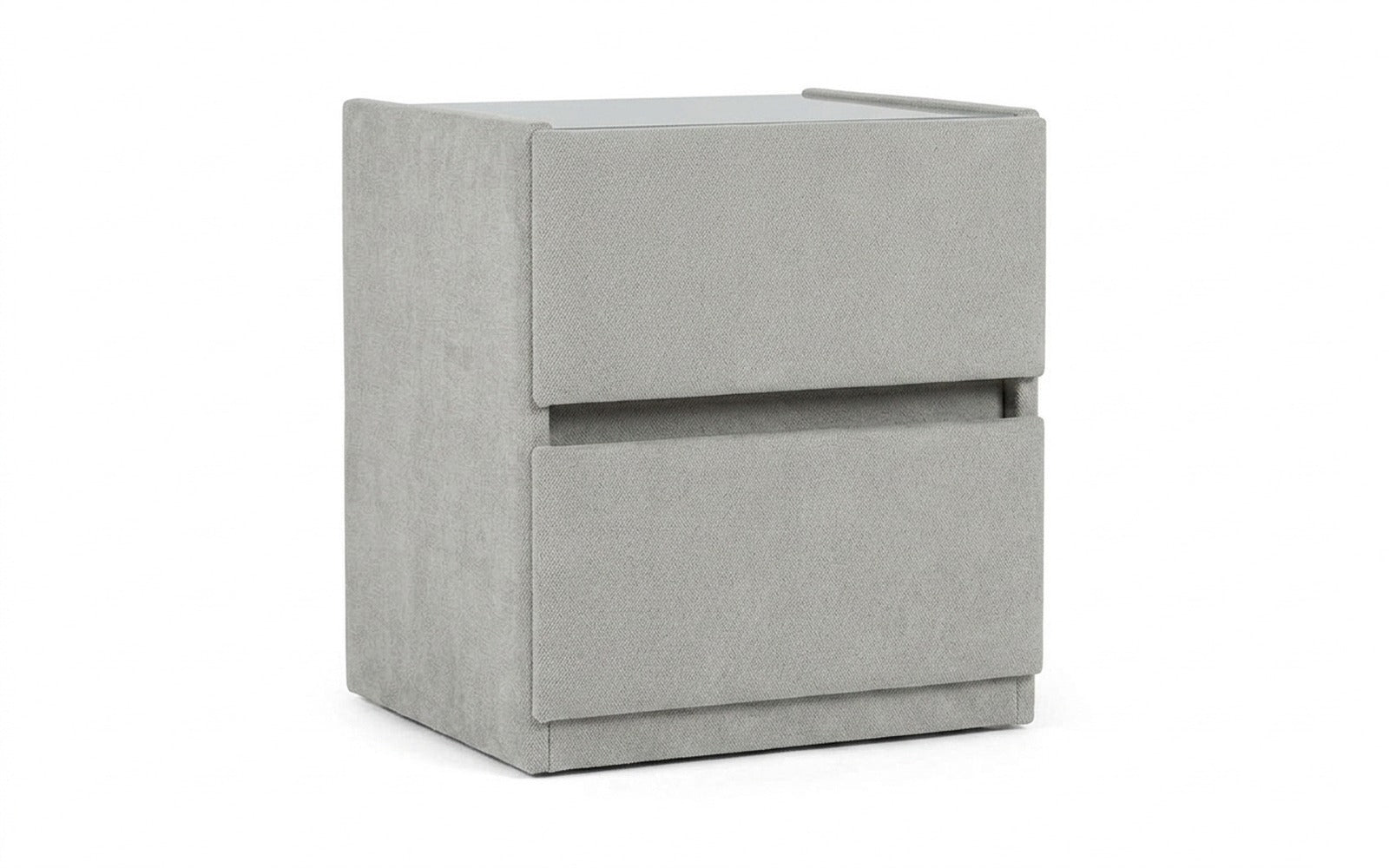Oscar nightstand in Royal I Aqua fabric, product photo on white background