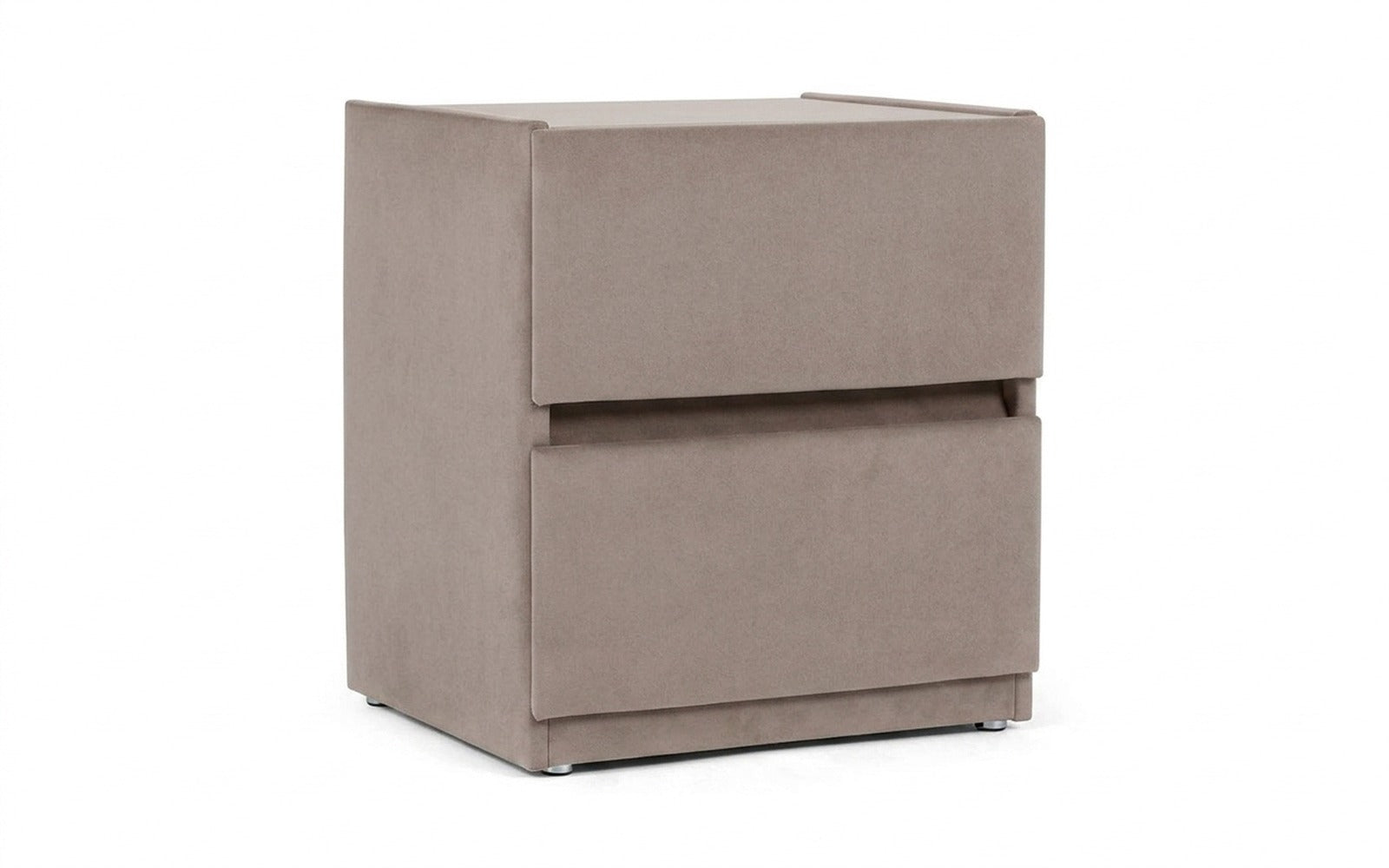 Oscar nightstand in Shammy Foggy fabric, product photo on white background