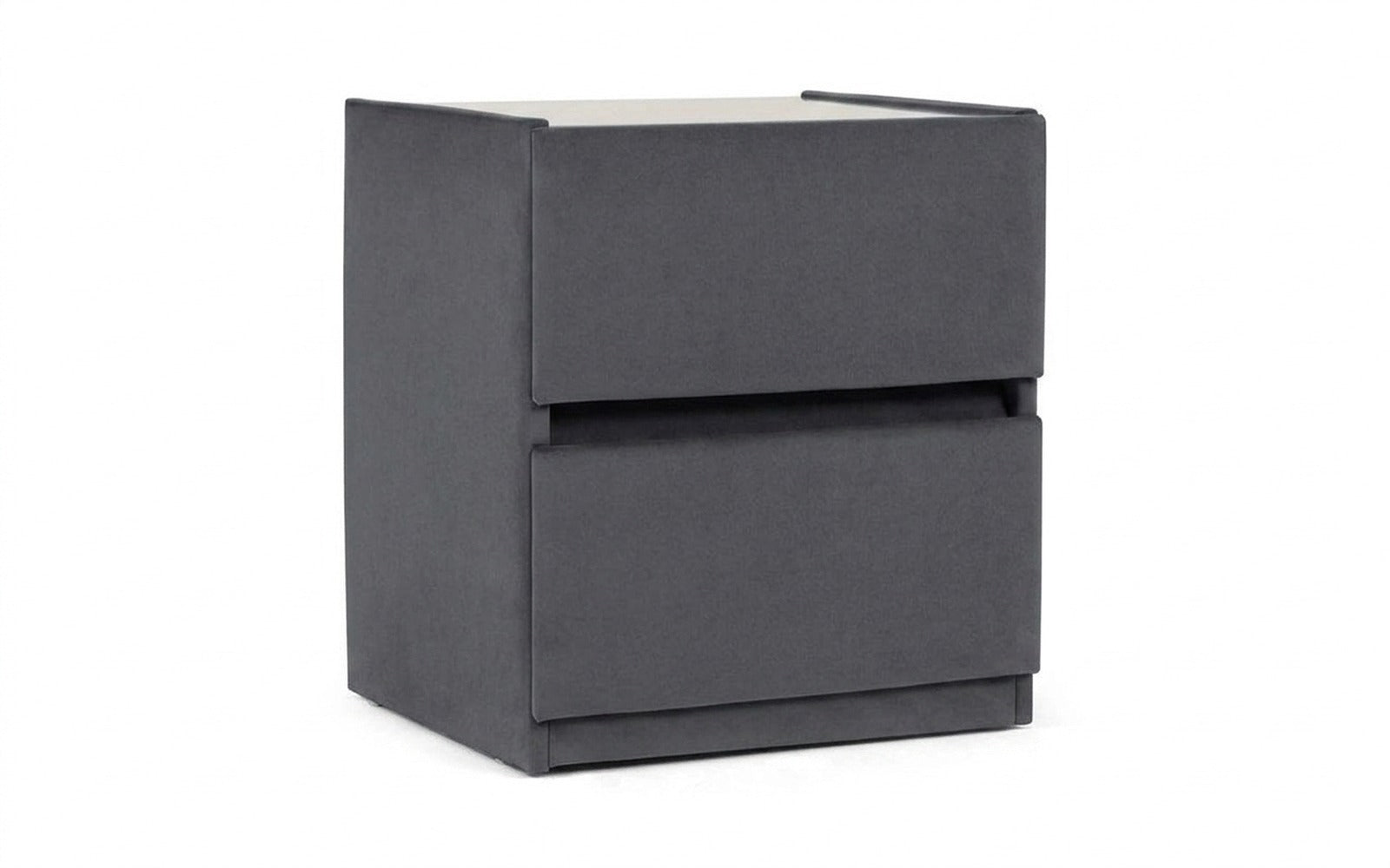 Oscar nightstand in Shammy Frosty fabric, product photo on white background