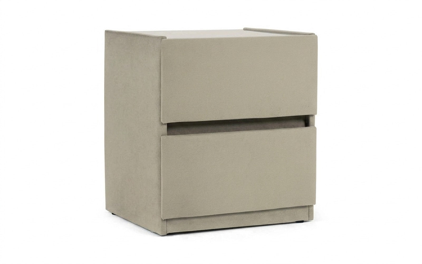 Oscar nightstand in Sky Velvet 03 fabric, product photo on white background
