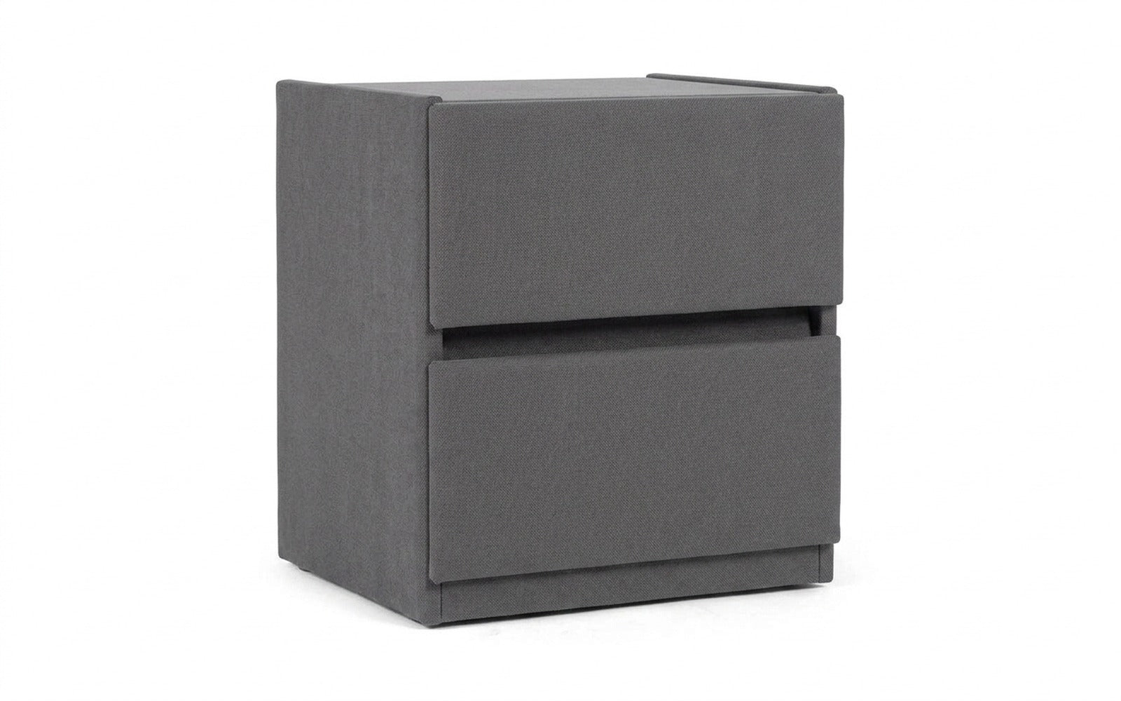 Oscar nightstand in Sky Velvet 08 fabric, product photo on white background