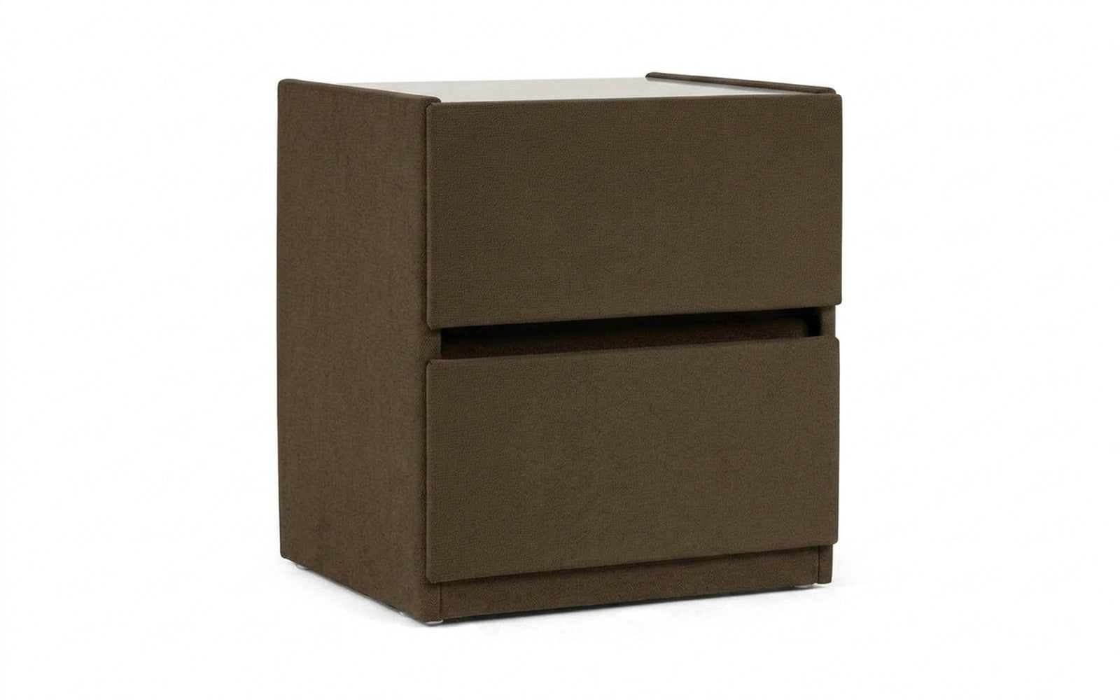 Oscar nightstand in Sky Velvet 12 fabric, product photo on white background
