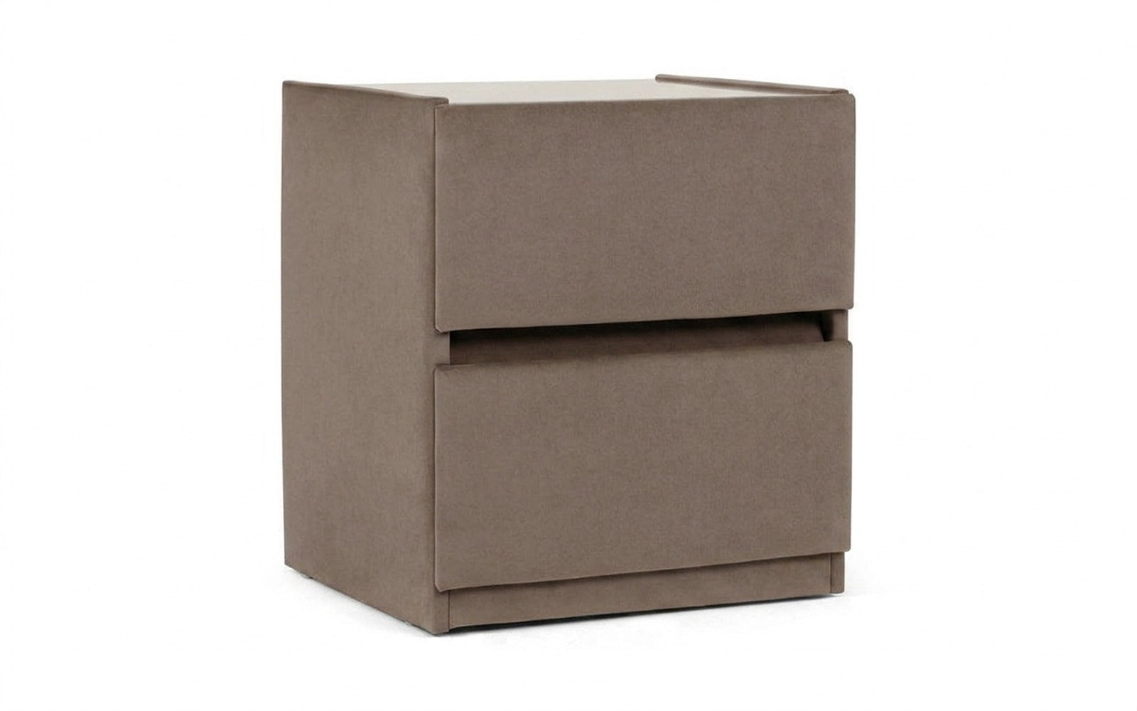 Oscar nightstand in Sky Velvet 17 fabric, product photo on white background