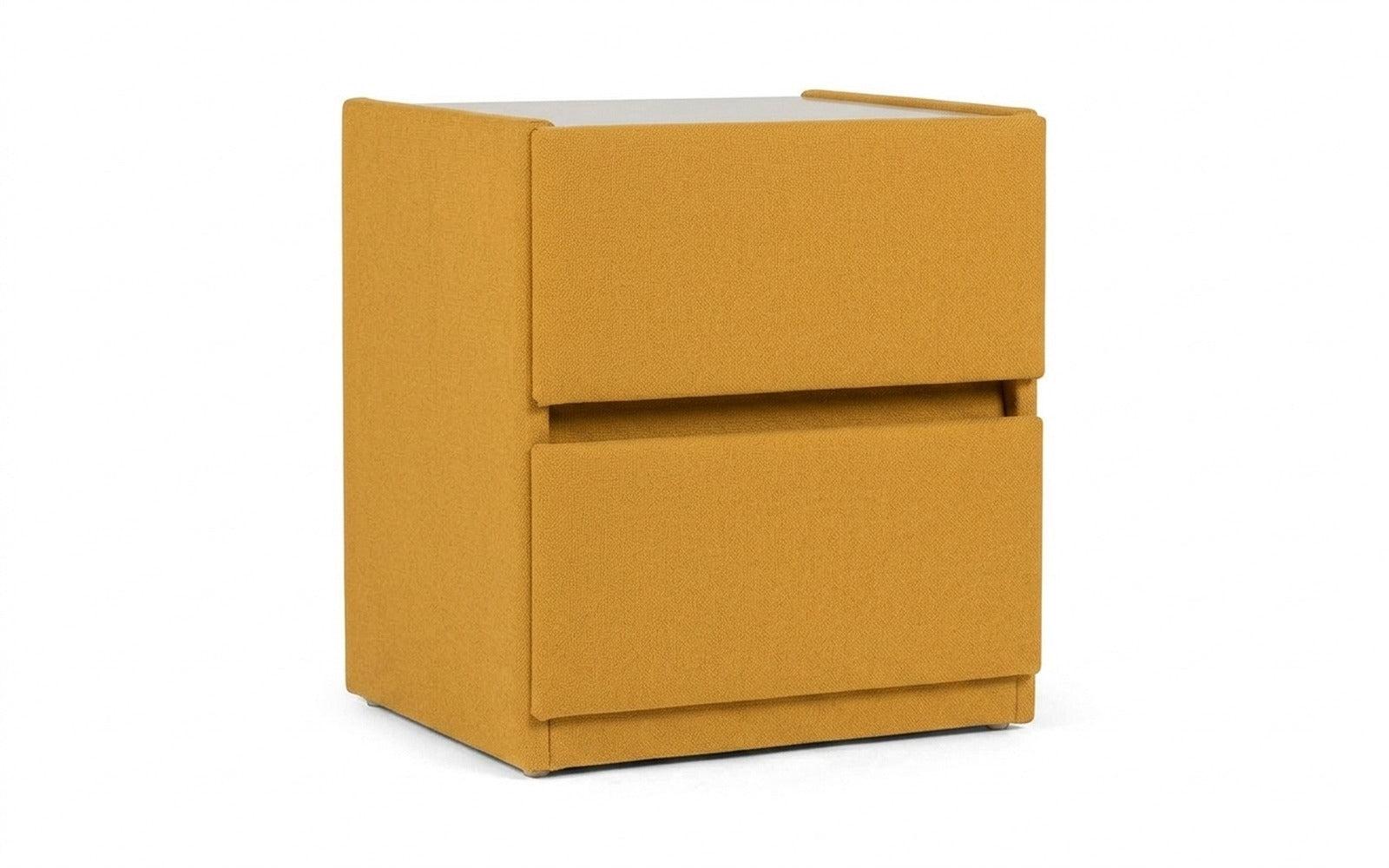 Oscar nightstand in Sky Velvet 30 fabric, product photo on white background