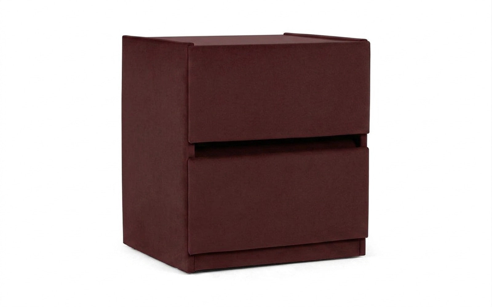 Oscar nightstand in Sky Velvet 32 fabric, product photo on white background