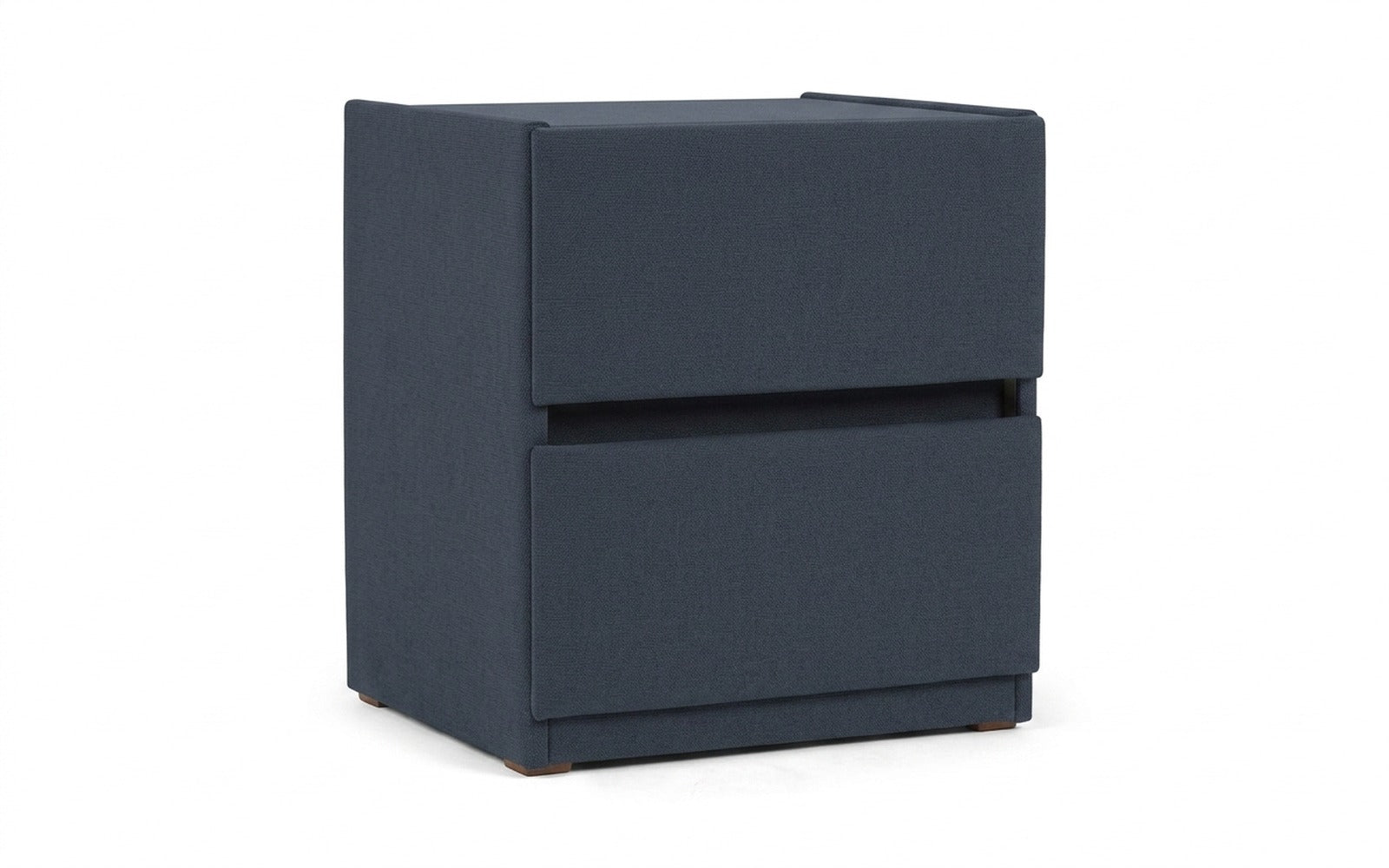 Oscar nightstand in Sky Velvet 40 fabric, product photo on white background