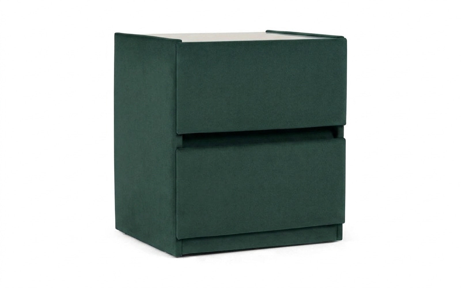Oscar nightstand in Sky Velvet 42 fabric, product photo on white background