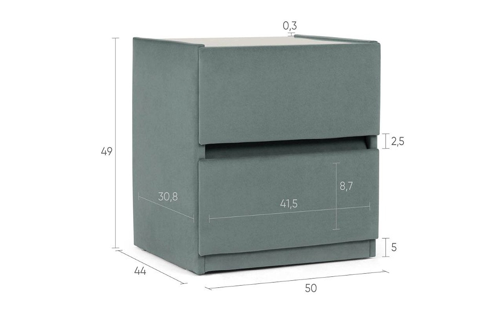 Oscar nightstand, product photo on white background, view 1