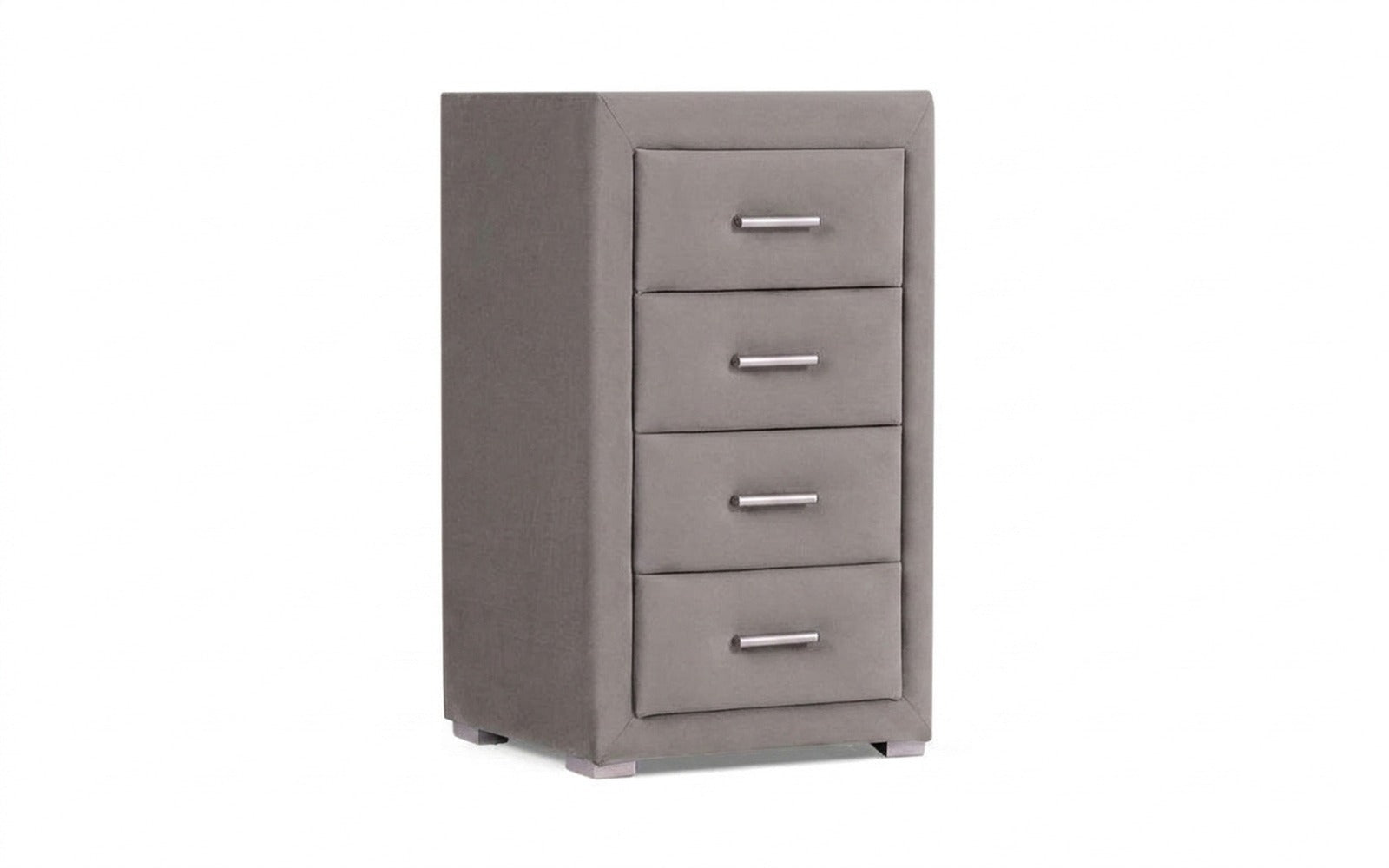 Richmond nightstand in Casanova Grey fabric, product photo on white background