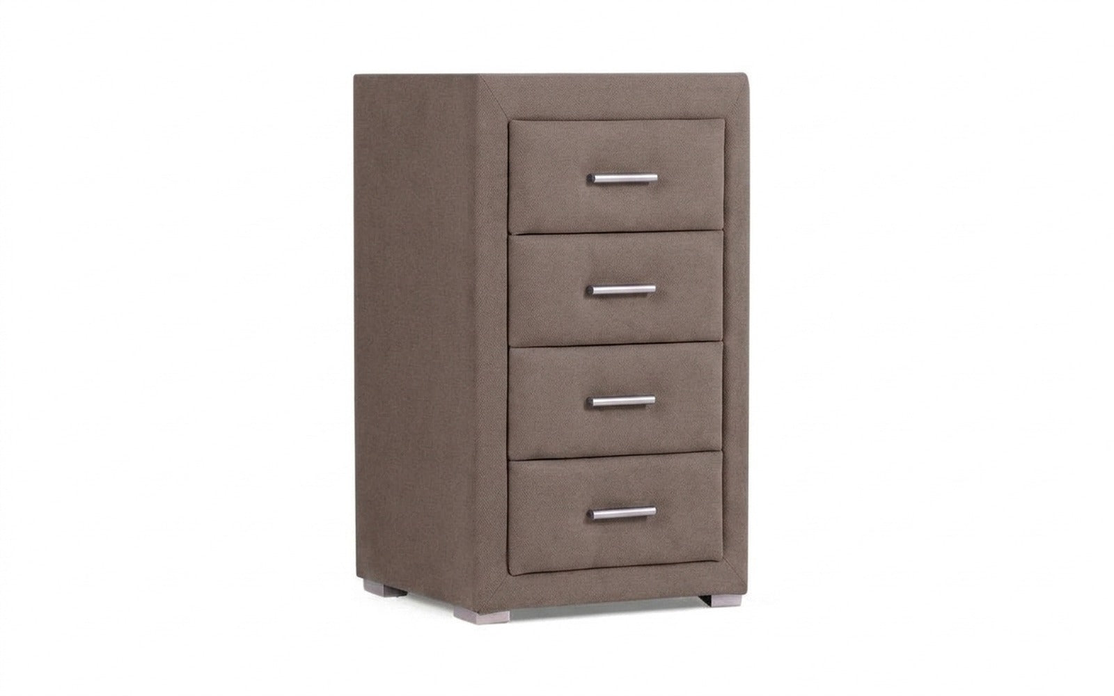 Richmond nightstand in Royal I Shiitake fabric, product photo on white background
