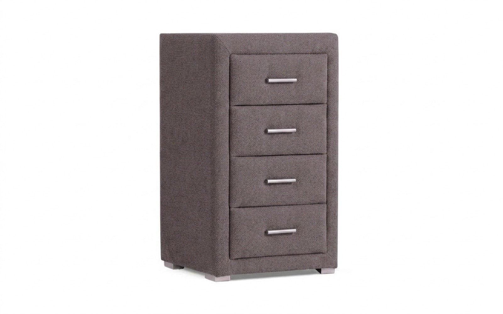 Richmond nightstand in Shammy Smoky fabric, product photo on white background