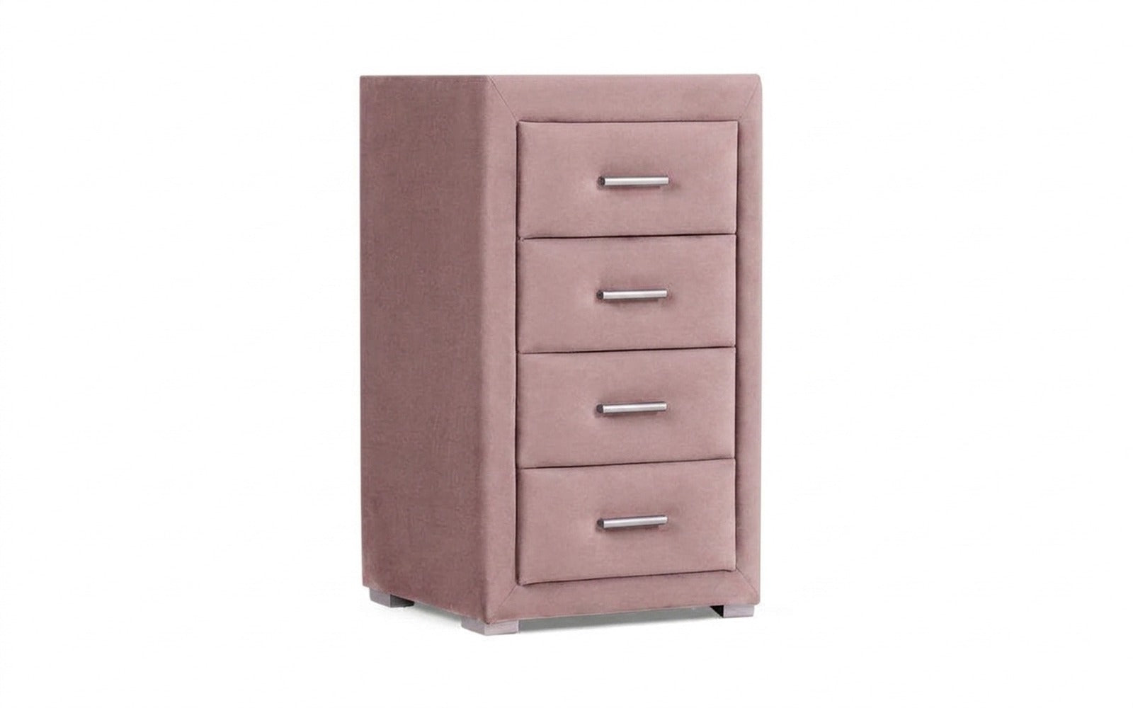 Richmond nightstand in Sky Velvet 01 fabric, product photo on white background