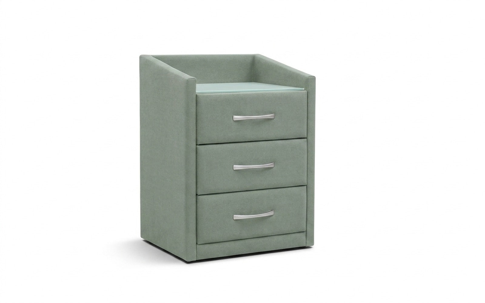 Teffi nightstand in Casanova Celadon fabric, product photo on white background