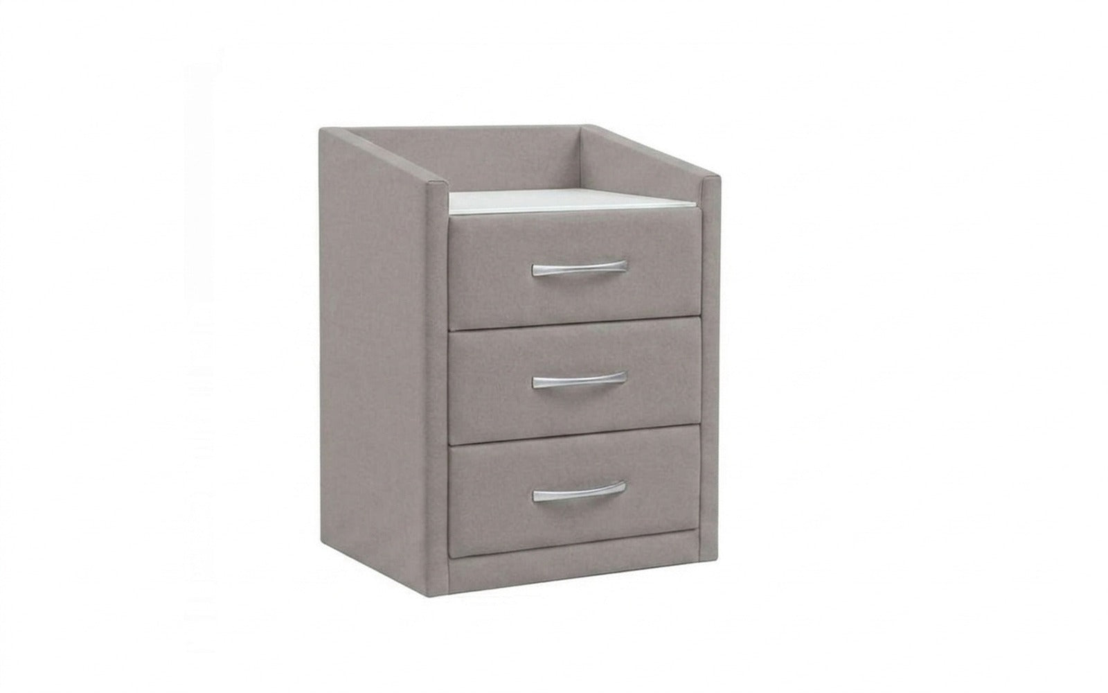 Teffi nightstand in Casanova Grey fabric, product photo on white background