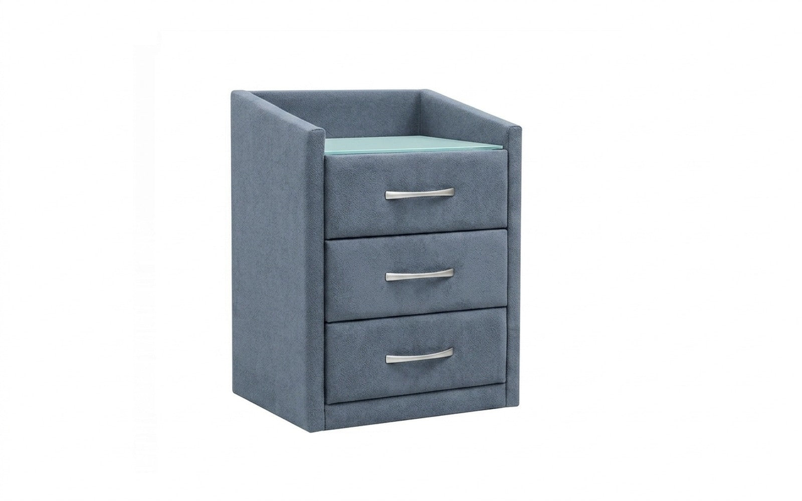 Teffi nightstand in Casanova Ice fabric, product photo on white background