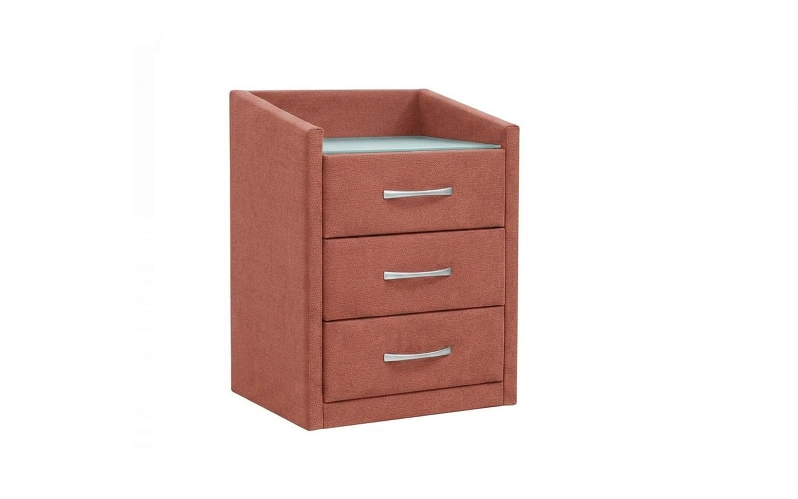Teffi nightstand in Casanova Marsala fabric, product photo on white background