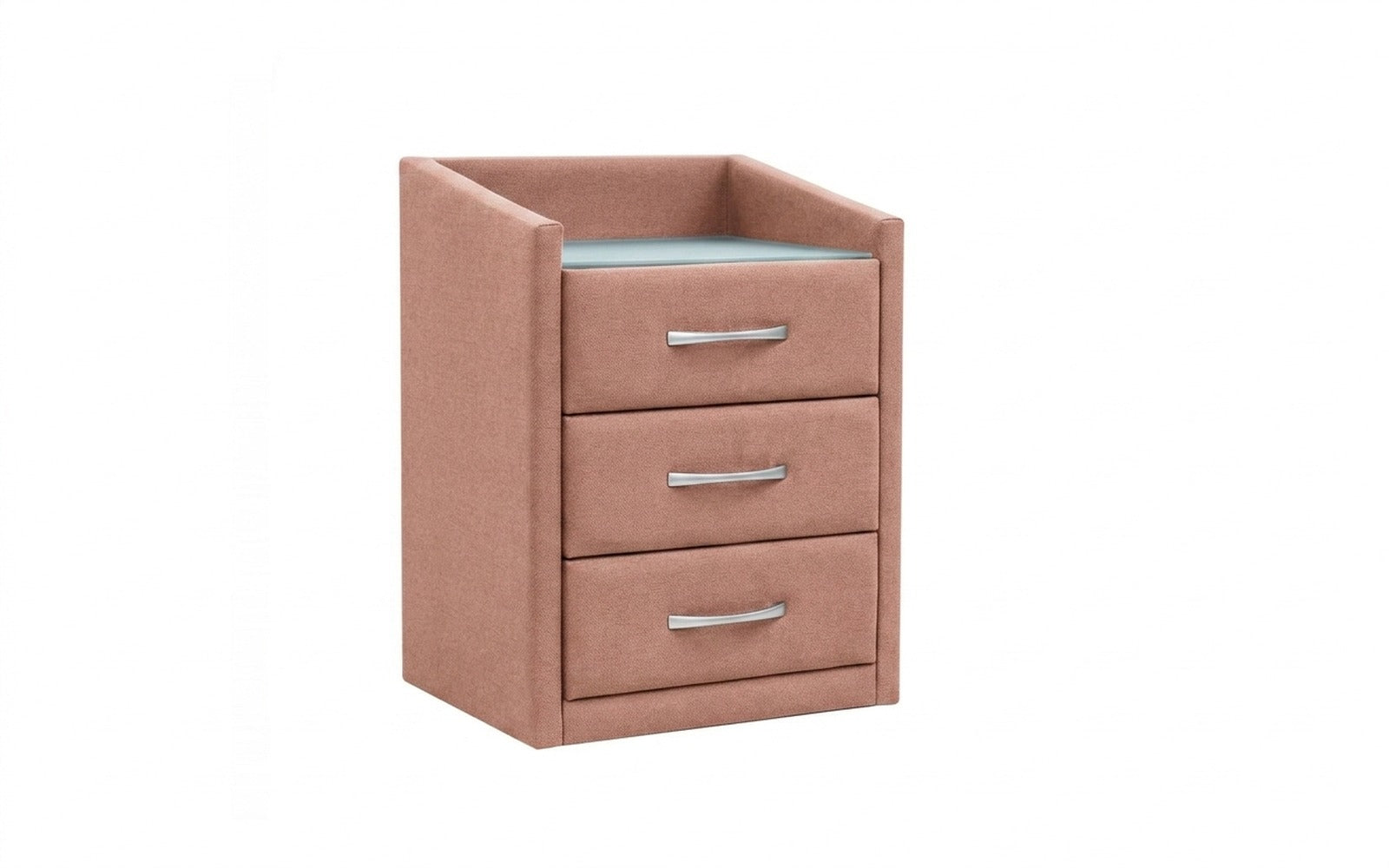 Teffi nightstand in Casanova Pudra fabric, product photo on white background