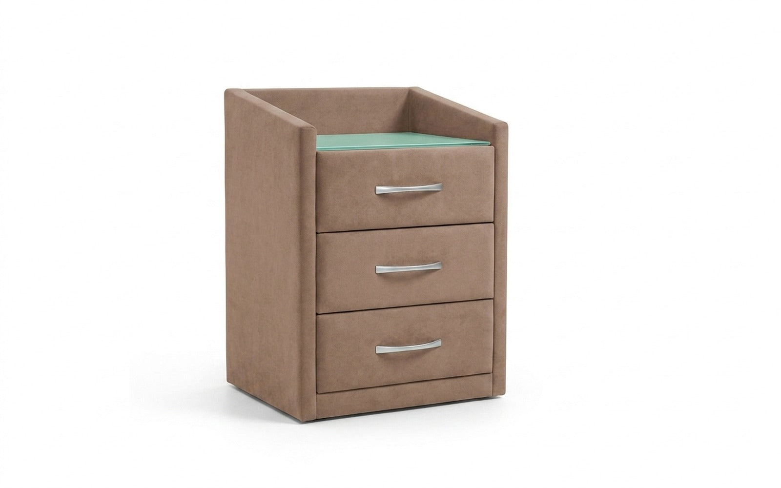 Teffi nightstand in Casanova Stone fabric, product photo on white background