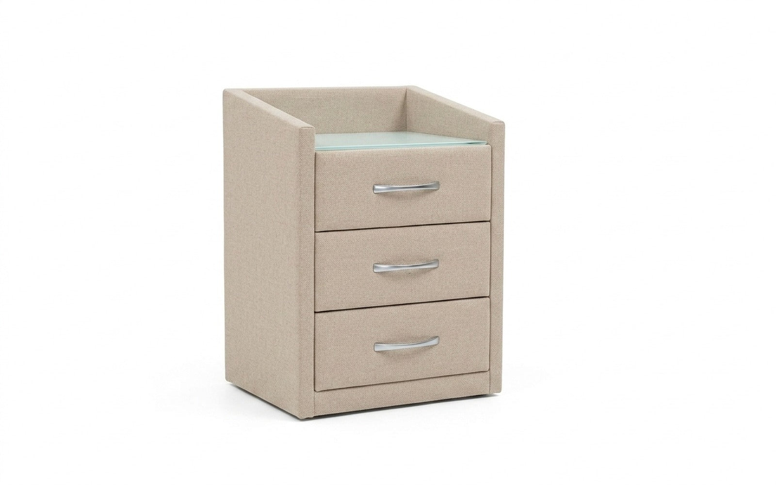 Teffi nightstand in Dumont 02 fabric, product photo on white background