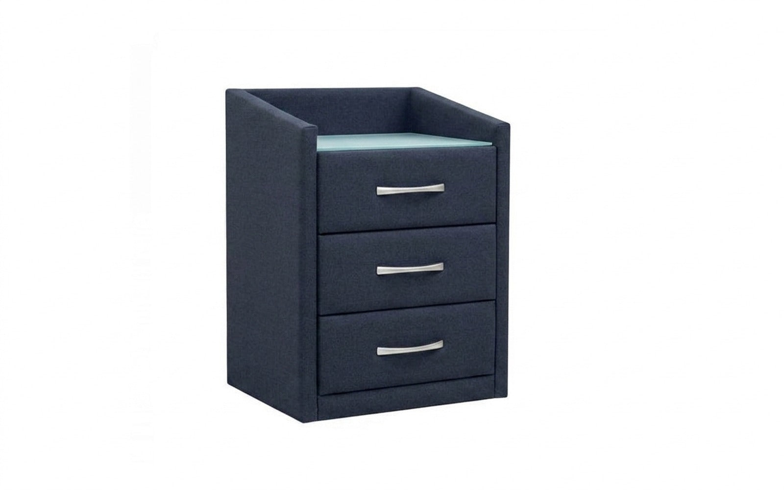 Teffi nightstand in Lidot Blue fabric, product photo on white background
