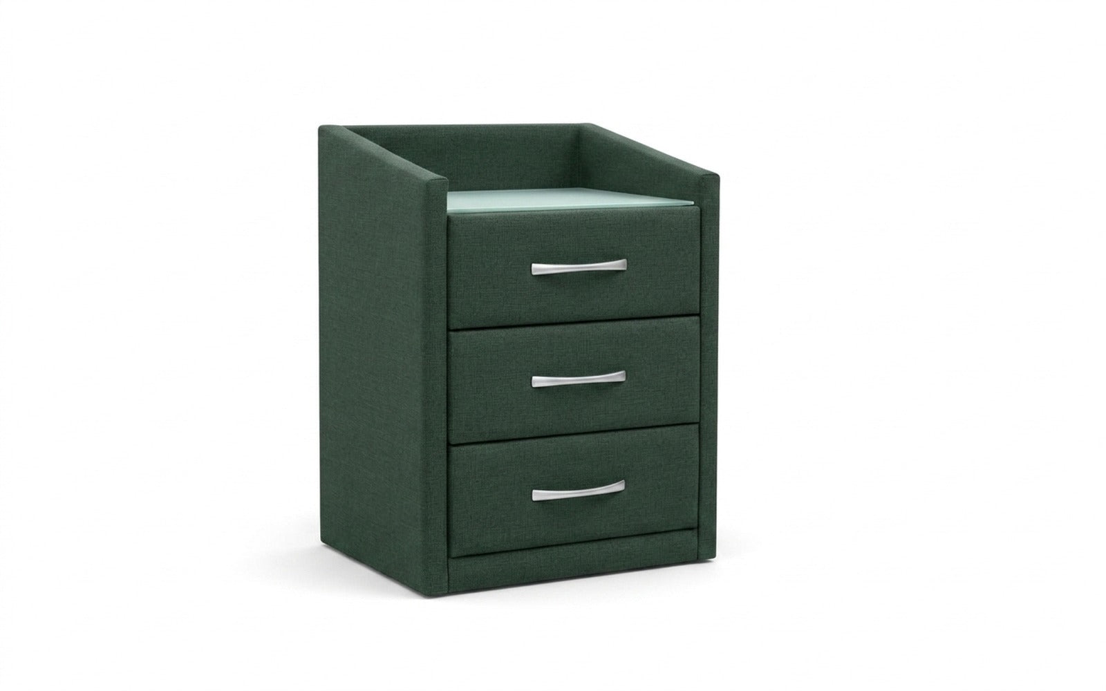 Teffi nightstand in Lidot Green fabric, product photo on white background