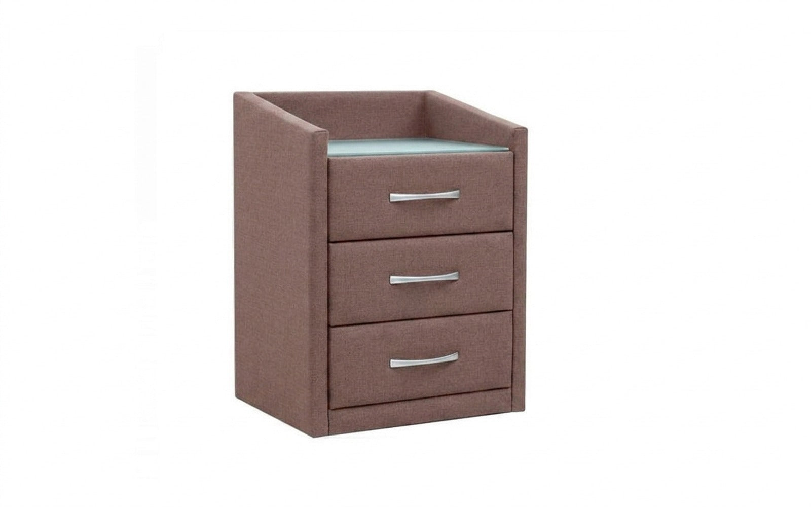 Teffi nightstand in Lidot Lilac fabric, product photo on white background