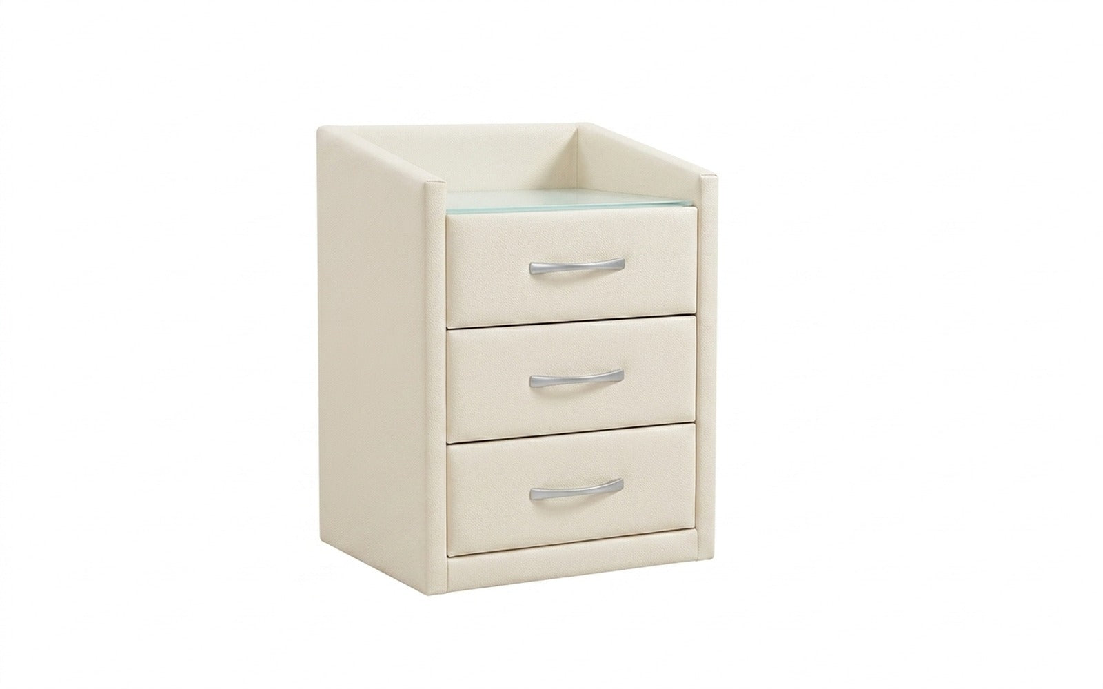 Teffi nightstand in Prime White fabric, product photo on white background