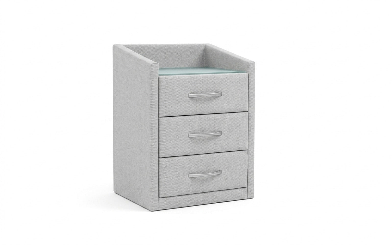 Teffi nightstand in Royal I Haze fabric, product photo on white background