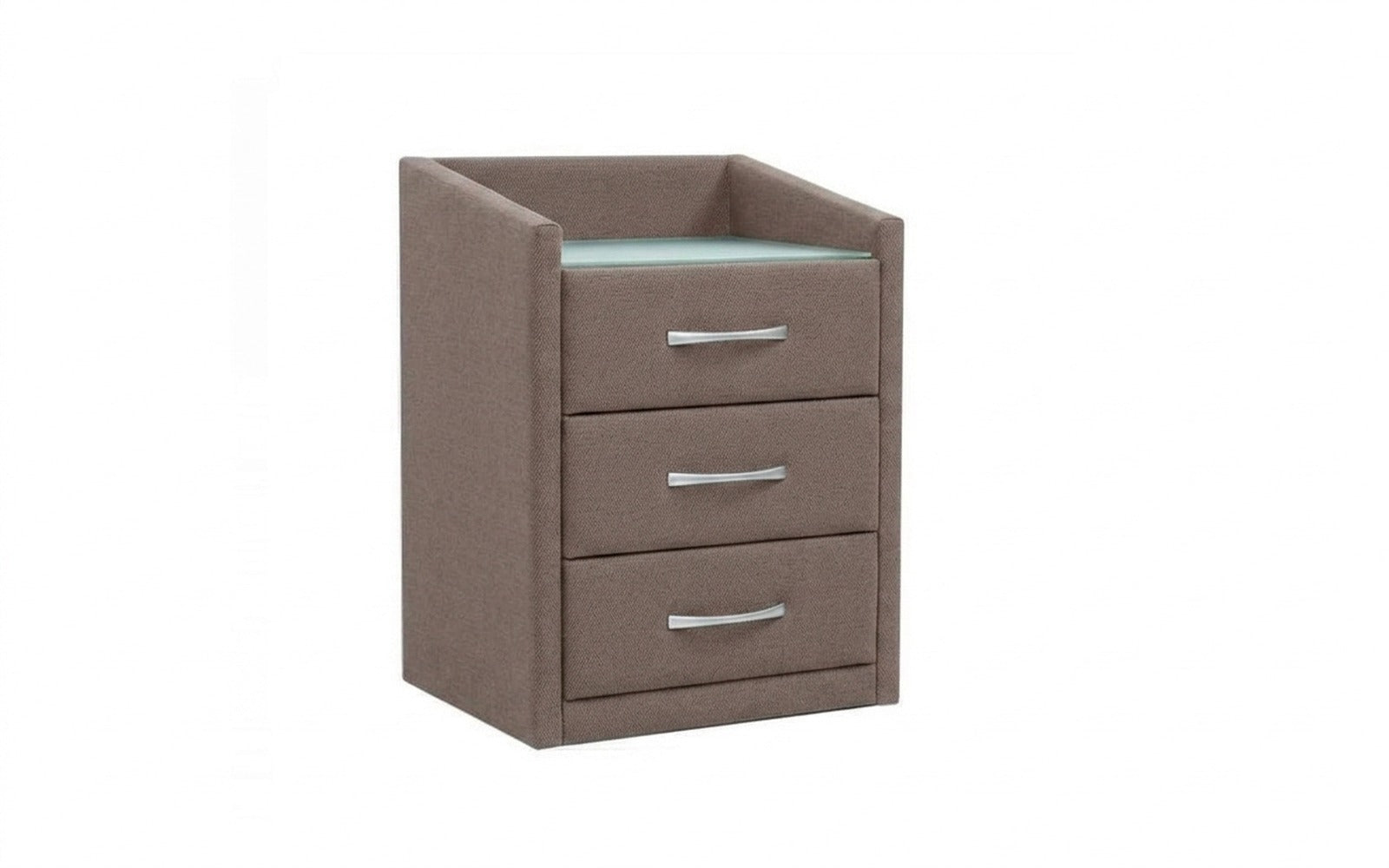 Teffi nightstand in Royal I Shiitake fabric, product photo on white background