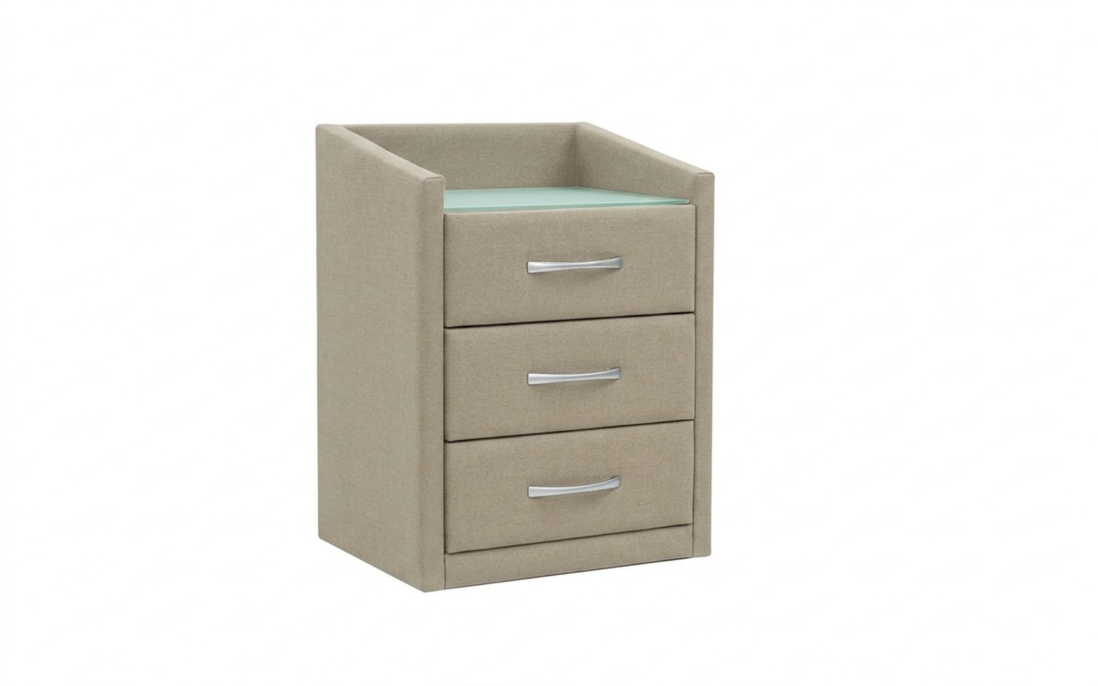 Teffi nightstand in Sky Velvet 03 fabric, product photo on white background