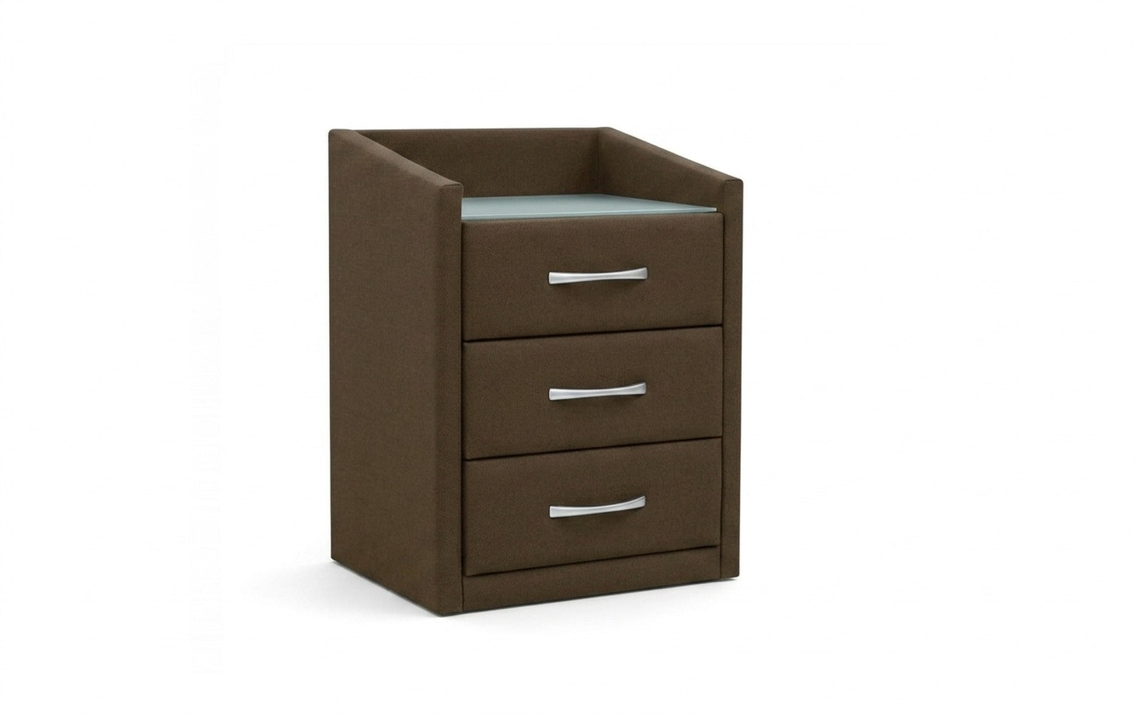 Teffi nightstand in Sky Velvet 12 fabric, product photo on white background