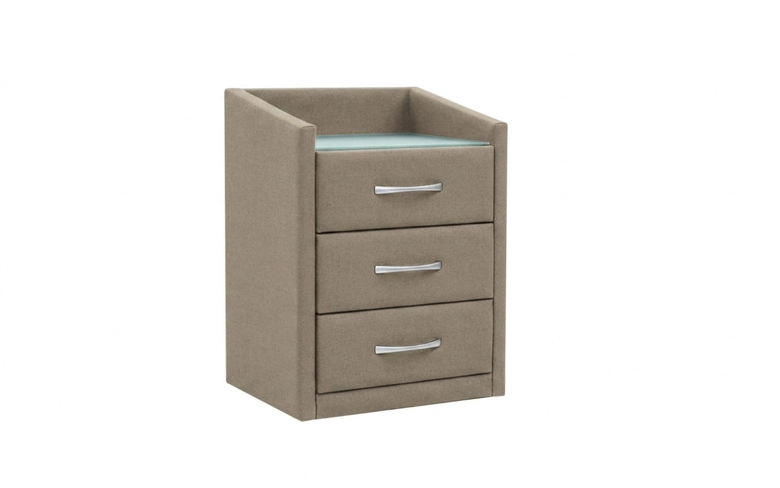 Teffi nightstand in Sky Velvet 21 fabric, product photo on white background
