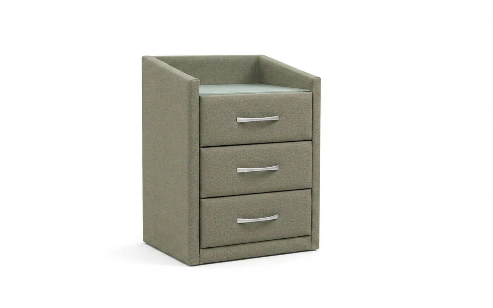 Teffi nightstand in Sky Velvet 251 fabric, product photo on white background