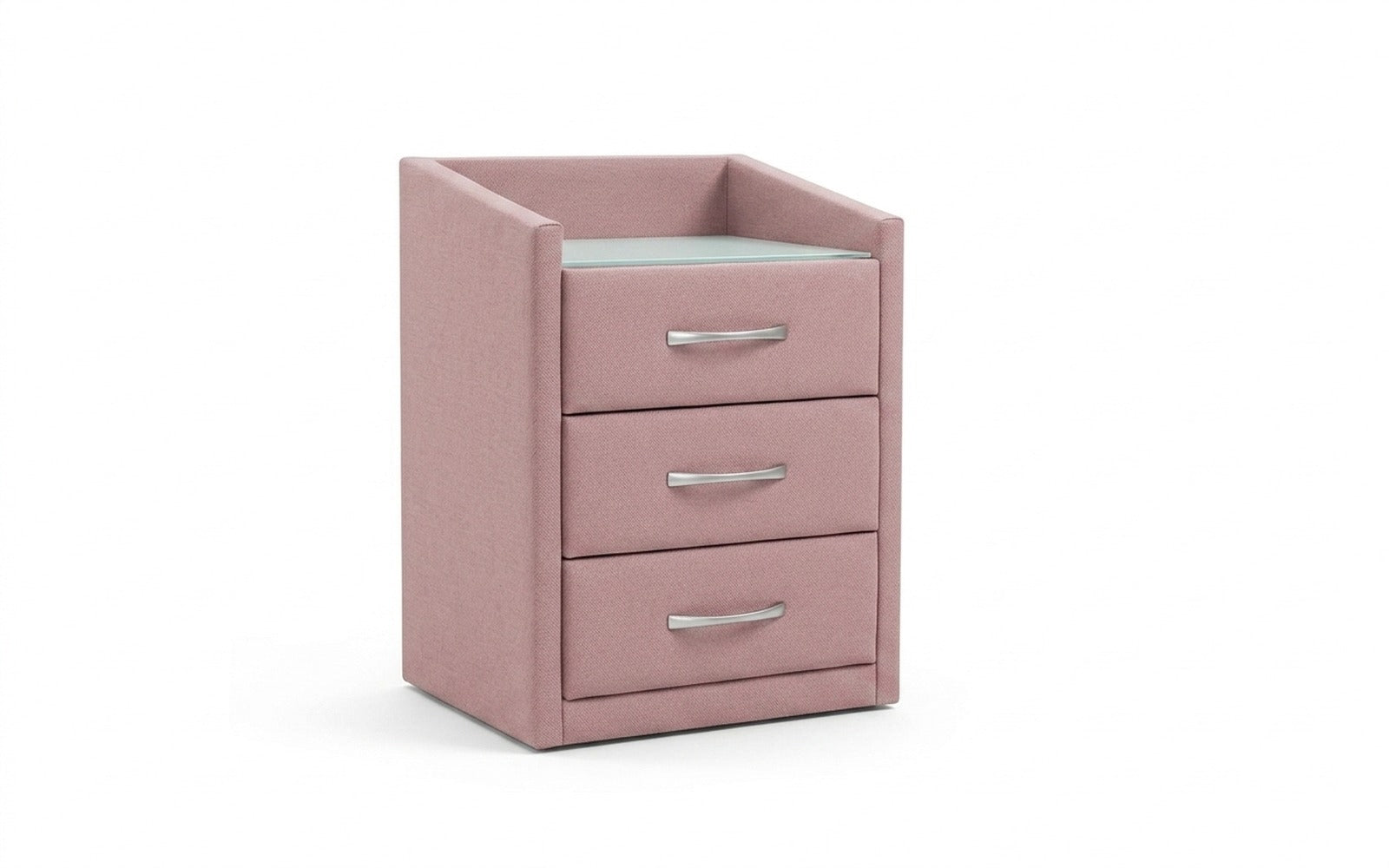 Teffi nightstand in Sky Velvet 252 fabric, product photo on white background