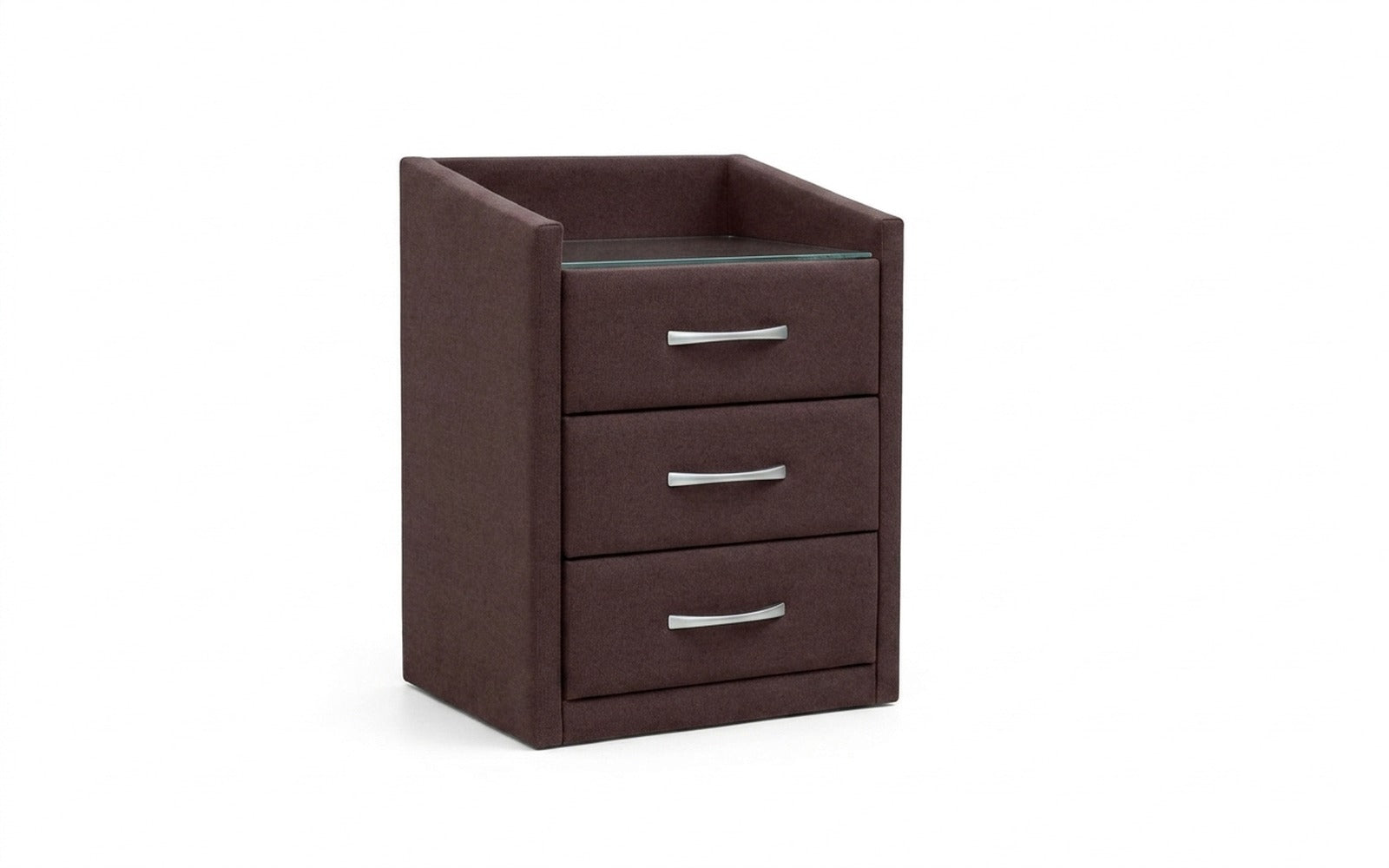 Teffi nightstand in Sky Velvet 253 fabric, product photo on white background
