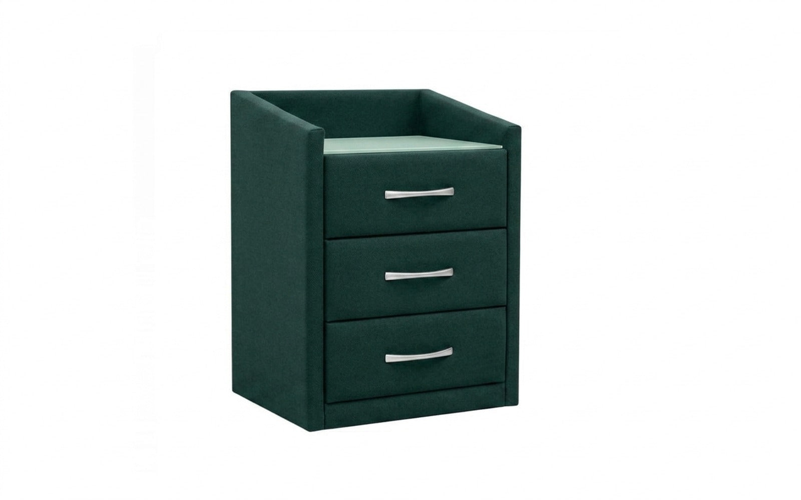 Teffi nightstand in Sky Velvet 42 fabric, product photo on white background