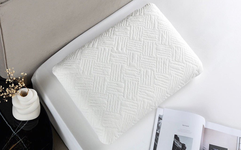 Pillo New pillow in a bedroom interior, view 1
