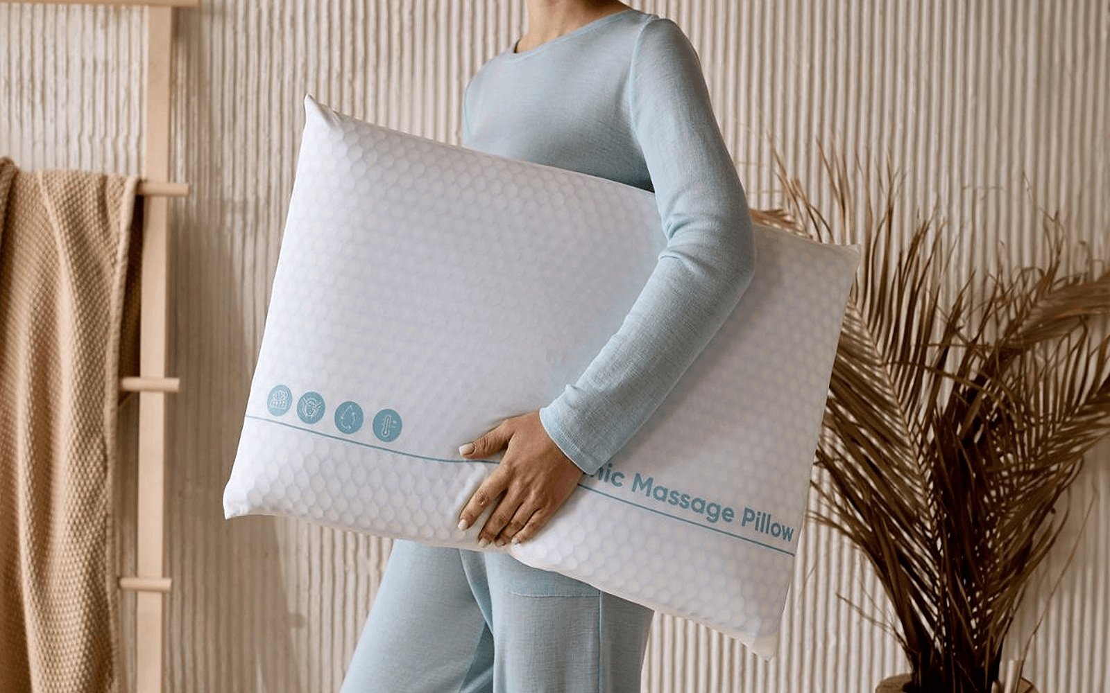 Resty pillow in a bedroom interior, view 1
