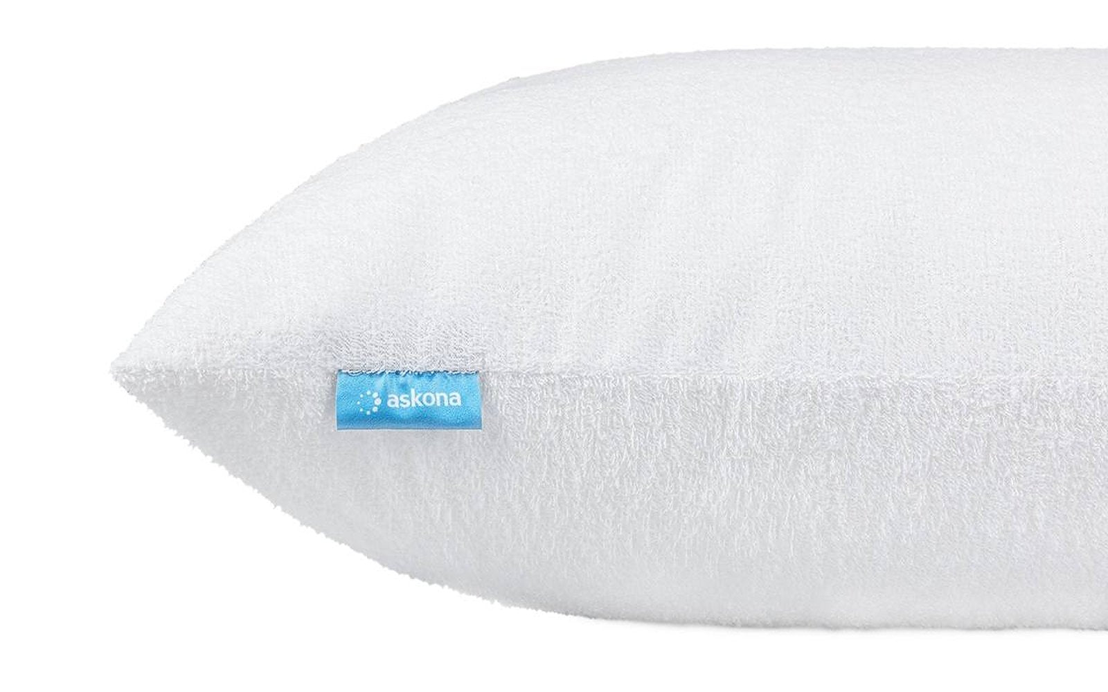 Terry pillow protector, product photo on white background, view 1